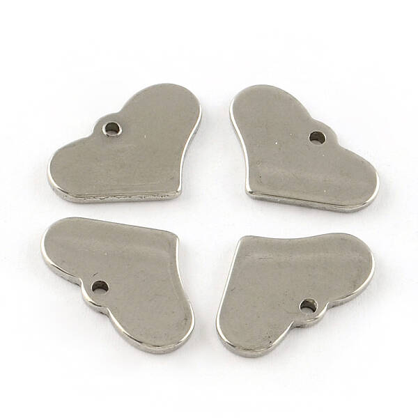 Tarnish Resistant Smooth Surface Stainless Steel Heart Stamping Blank Tag Charms