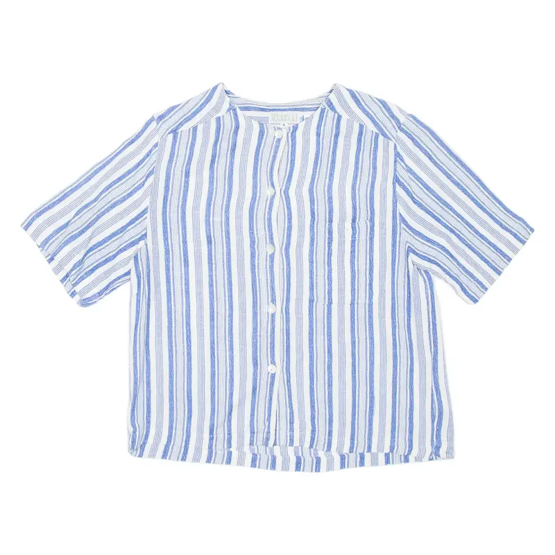 UCCELLI Womens Shirt Blue Striped S