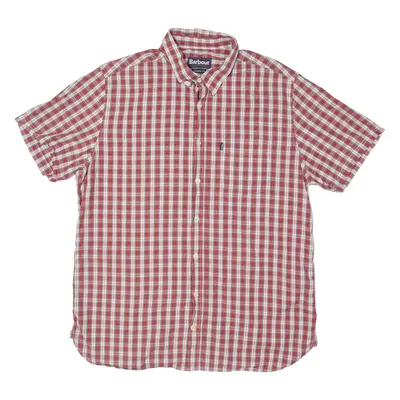 BARBOUR Tailored Fit Mens Shirt Red Plaid XL