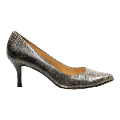 COLE HAAN Pump Heels Grey Leather Womens UK 7.5