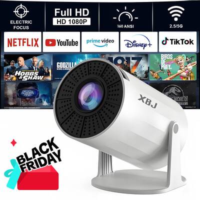 Portable WiFi 6 & Bluetooth Mini Projectors,Android TV 11.0 Smart Support 4K Projector ,Outdoor/Home Movie Projector, Co