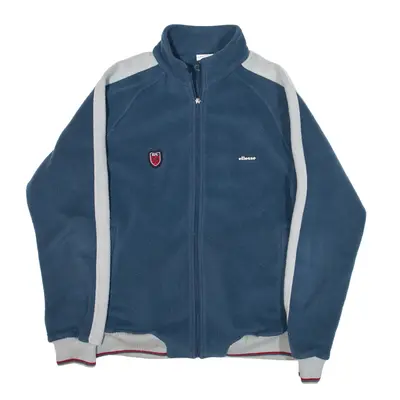 ELLESSE Fleece Jacket Blue Colourblock Mens M