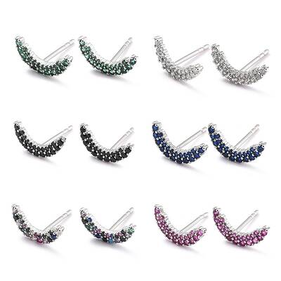 Moon Sparkling Cubic Zirconia Stud Earrings for Her