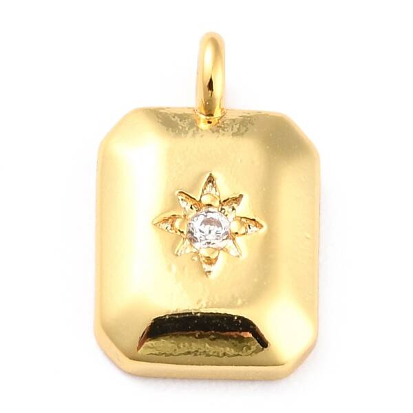 Brass Clear Cubic Zirconia Charms