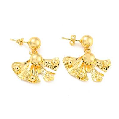 Rack Plating Brass Fan Dangle Stud Earrings