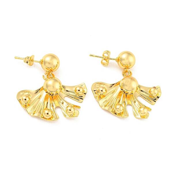 Rack Plating Brass Fan Dangle Stud Earrings