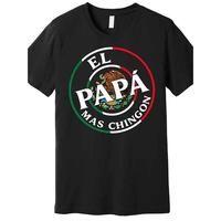Graphic vintage tee Father's Day El Papa Mas Chingon Funny Mexican Dad Premium T-shirt Funny men short sleeve graphic T-shirt...