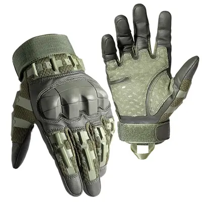 Sports Protective Tactical Gloves, Hard Shell Full Finger Highly Sensitive Touch Screen PU Breathable Anti-Slip Outdoor Prote...