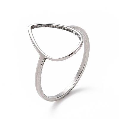 Non-Tarnish 201 Stainless Steel Teardrop Finger Ring