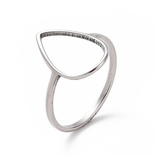 Non-Tarnish 201 Stainless Steel Teardrop Finger Ring