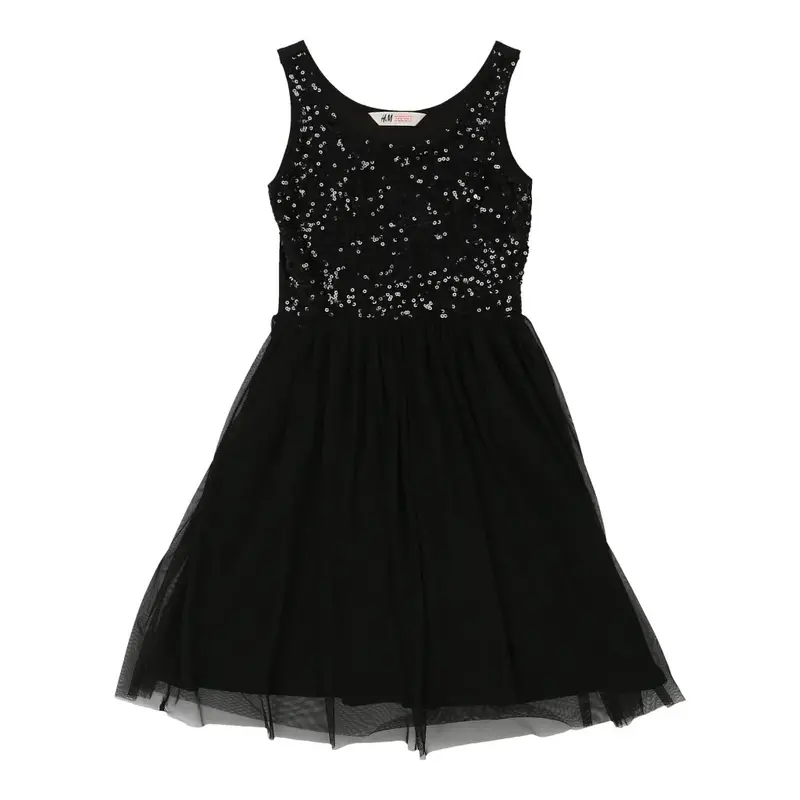 Age 10-12 H&M Dress - Medium Black Viscose Blend