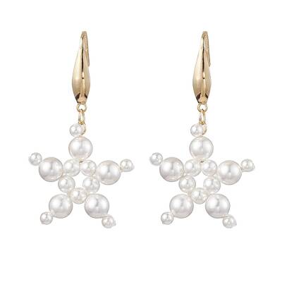 Star Shell Pearl Dangle Earrings