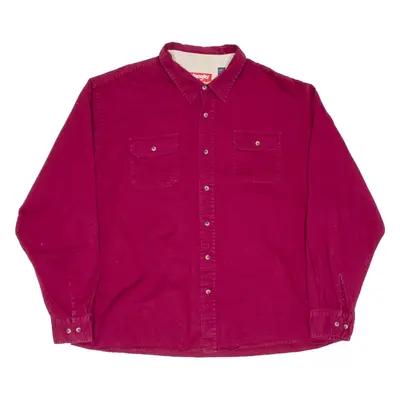 WRANGLER Mens Heavy Shirt Maroon Long Sleeve 3XL
