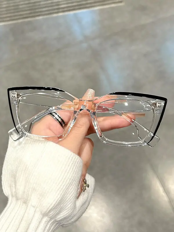 Simple Anti-blue Light Eyeglasses for Everyday Use, Fashion Cat Eye Frame Eyeglasses for Women & Men, Fashion Eyeglasses for ...