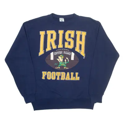 GALT SAND Notre Dame Irish Football Mens Sweatshirt Blue 90s USA L