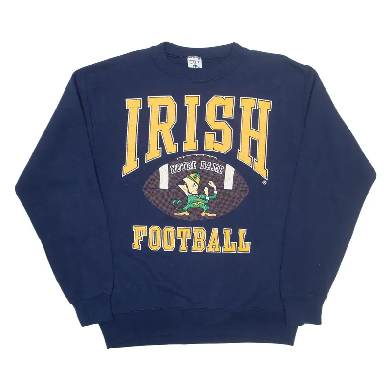 GALT SAND Notre Dame Irish Football Mens Sweatshirt Blue 90s USA L