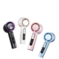 Multifunctional cooling fan Handheld Portable Turbo Fan with LED Dishplay,3 modes of emergency lights Powerful Handheld Fan w...