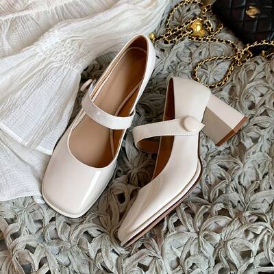CHIKO Karlyn Square Toe Block Heels Mary Jane Shoes