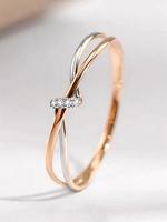 Simple Rhinestone Decorated Criss Cross Design Ring, Fashion Accessories for Women, Trendy All-match & Exquisite Jewelry for ...
