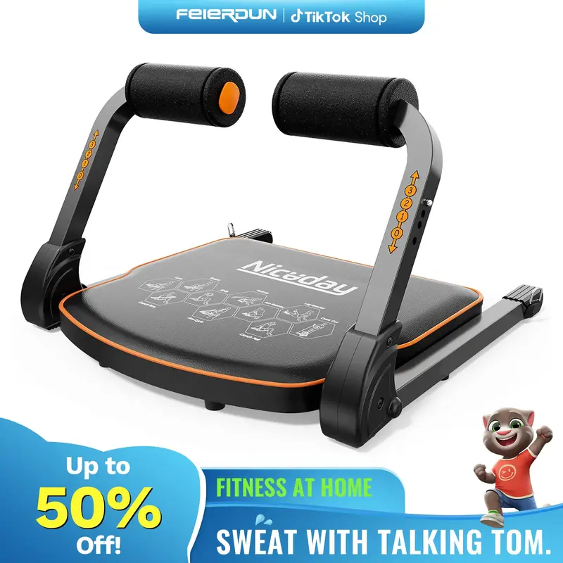 【Niceday & Feierdun】Ab Crunch Machine – Core & Tummy Exercise Equipment, Sit-Up and Ab Curl Trainer with 330LB Capacity...