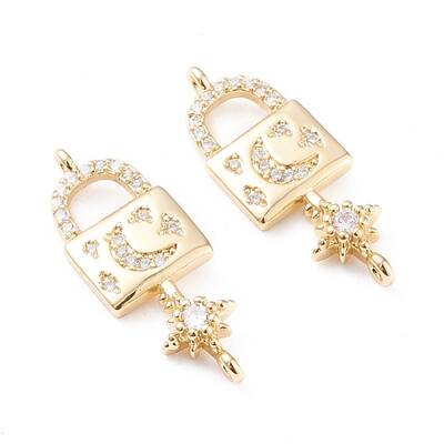 Brass Micro Pave Cubic Zirconia Links
