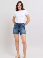 Mia Judy Blue Mid Rise Tummy Control Mid Length Short