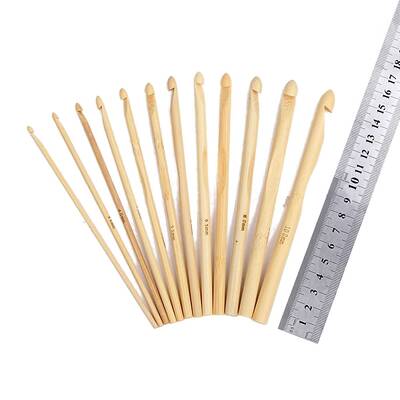 12Pcs Carbonized Bamboo Knitting Needles