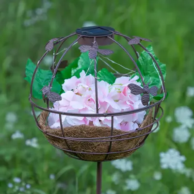 Garden Sphere Solar Planter - Butterfly - Green
