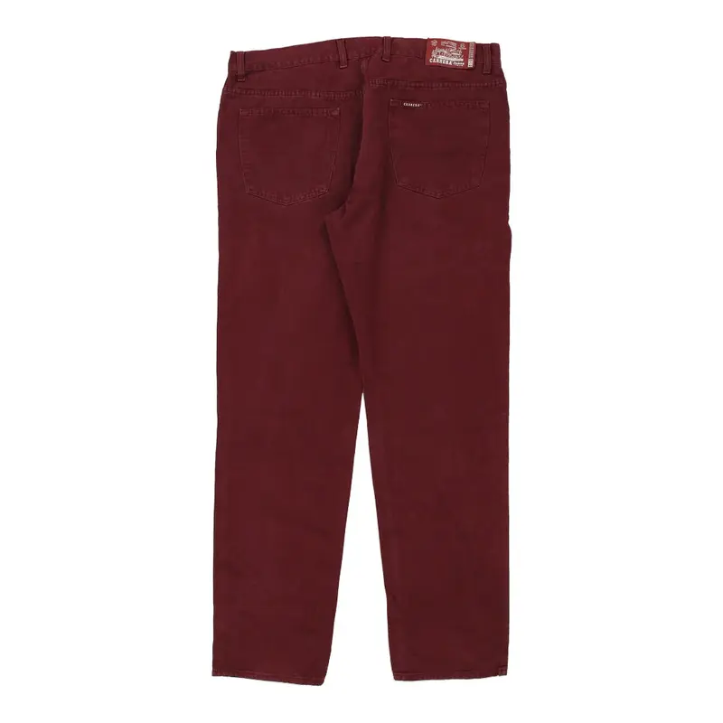 Carrera Trousers - 38W 33L Burgundy Cotton