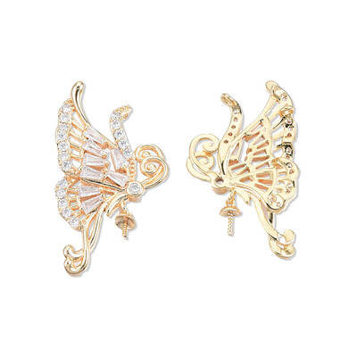Brass Pave Clear Cubic Zirconia Pendants