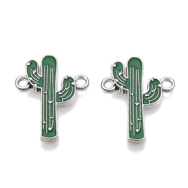 Rack Plating Alloy See Greem Enamel Connector Charms