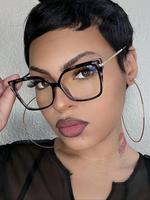 Retro Leopard Pattern Cat Eye Frame Eyeglasses, Anti-blue Light Eyeglasses for Women & Men, Fashion Eyeglasses for Work, Dail...