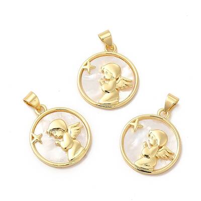 Rack Plating Brass with Shell Pendants