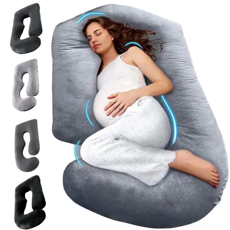 Pregnancy Pillow, Full Body 57 Inch Maternity Pillow with Removable Washable Cover - Sleep Support for Legs, Back, Neck, Shou...