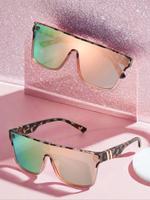 Y2k Summer Color Cool Frames Sunglasses, Leopard Print Sunglasses, Lightweight and Durable for Outdoor Sun Protection Sunglas...