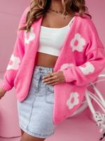 【plus Size】 Floral Print Cardigan, Casual Longsleeves Knitwear for Fall, Women's Plus Size Clothing for Everyday Daily We...