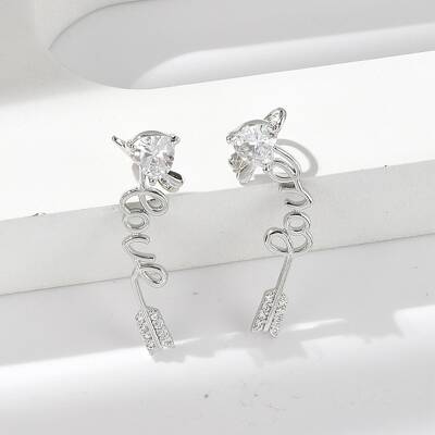 Brass Micro Pave Clear Cubic Zirconia Stud Earrings
