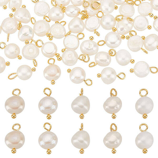 70Pcs Natural Cultured Freshwater Pearl Charms