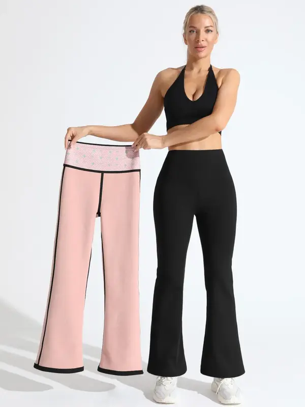 Women's Solid Thermal Lined Sports High Waisted Leggings for Yoga Gym Workout Running, Sportswear for All Seasons