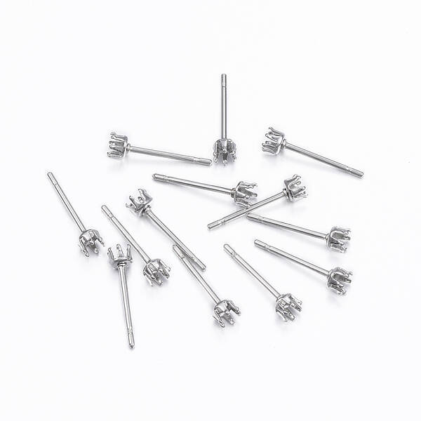 Tarnish Resistant 304 Stainless Steel Stud Earring Settings