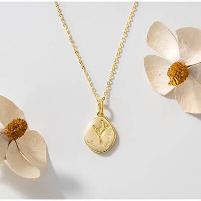 Birth Flower Style 925 Sterling Silver Pendant Necklaces
