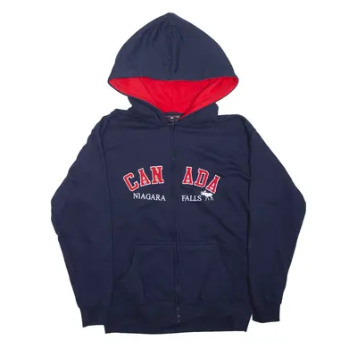CANADA Niagara Falls USA Hoodie Blue Full Zip Boys L