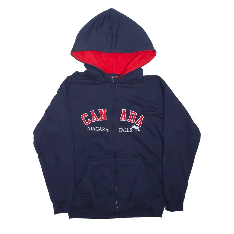 CANADA Niagara Falls USA Hoodie Blue Full Zip Boys L