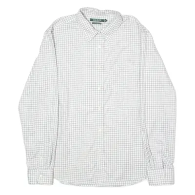 LAUREN RALPH LAUREN Stretch Womens Shirt Grey 90s Gingham 2XL