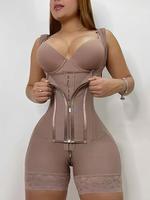 Women's 2-layer Mid thigh  High-Waist Zippered Corset Shapewear comfortable Bodysuit ,tummy control girdle peachy fit full bo...