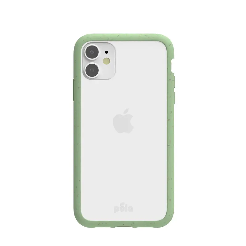 Clear iPhone 11 Case with Sage Green Ridge