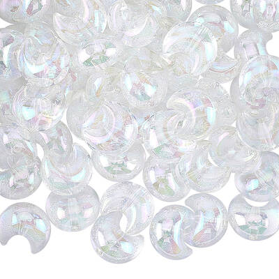 60Pcs UV Plating Transparent Acrylic Beads