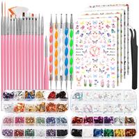 Nail Art Kit, Nail Design Kit, Dotting Pens, Nail Stickers, Butterfly  Sequins, Nail Foils, Nail Art Flakes Iridescent, Rhine...