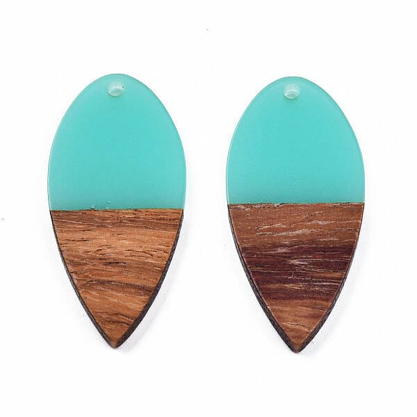 Transparent Resin & Walnut Wood Pendants