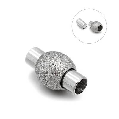 Tarnish Resistant 304 Stainless Steel Textured Magnetic Clasps with Glue-in Ends